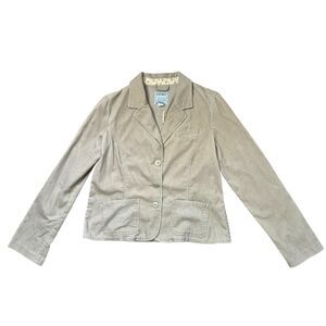 Old Navy Y2K Beige Corduroy Button Up Jacket Vintage Size Large